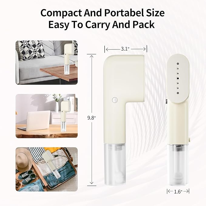 Travel Steamer for Clothes Portable Mini, Hand Held Steamer, Small Steam Iron for Clothes, 15s Fast Heat-up, Handheld Clothing Steam 800W for Garments, Fabric Wrinkle Remover for Home Travel, 120V