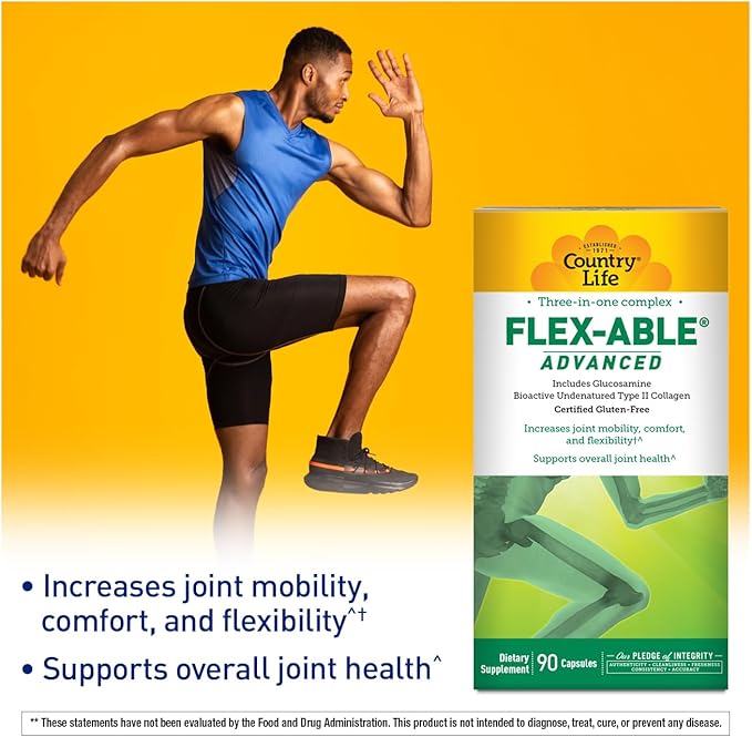 Country Life Flex-Able Advanced Capsules, 90 Count, Certified Gluten Free