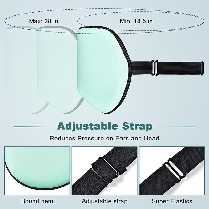 Sleep Mask, Real Natural Pure Silk Eye Masks with Adjustable Strap for Sleeping, Mulberry Silk Eye Sleep Shade Cover, Block Light Reduces Puffy Eyes Traveling Gifts