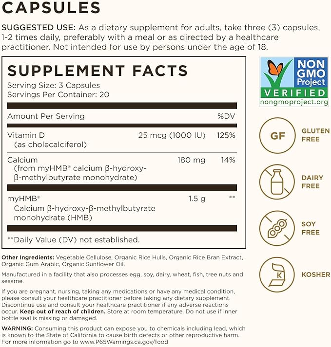 Solgar Muscle Maintenance Vitamin and Mineral Supplement, Support Muscle Mass with HMB and Vitamin D Supplement, Age-Defying Nutrition for Men and Women, Gluten Free, 20 Servings