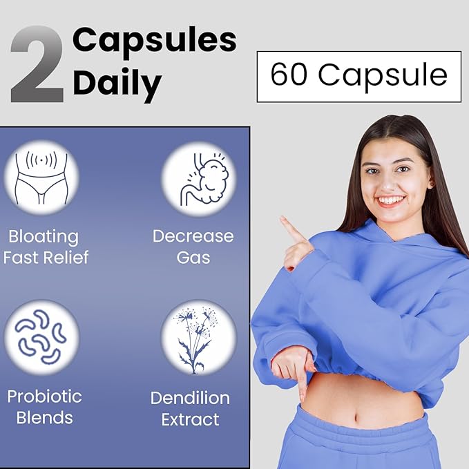Teami Bloat Banish Fast Gas and Bloating Relief for Women - Debloat Pills to Support Digestion, Ensuring Regularity & Constipation Relief - Natural Herbal Belly Cleanse with Digestive Enzymes
