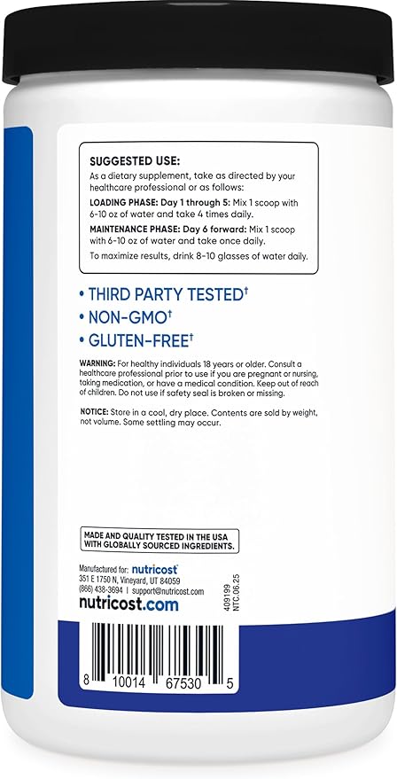 Nutricost Creatine Monohydrate Powder 500G (Blue Raspberry) (Pack of 2)