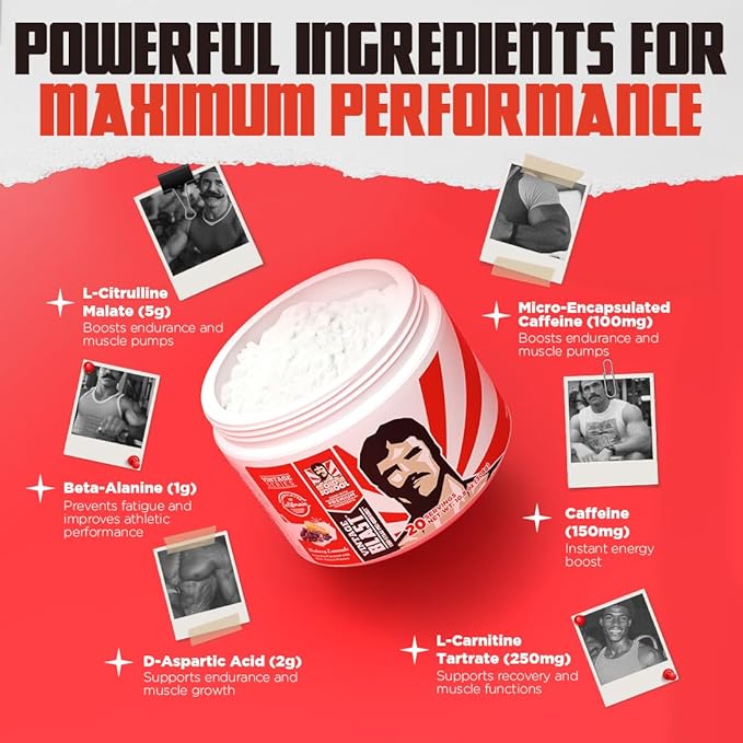 Old School Labs Ultimate 2 Stage Pre Workout for Explosive Energy, Massive Pumps & Focus - Preworkout for Men & Women - Natural Pre Workout Powder with Amino Acids, 250mg Caffeine, Blueberry Lemonade