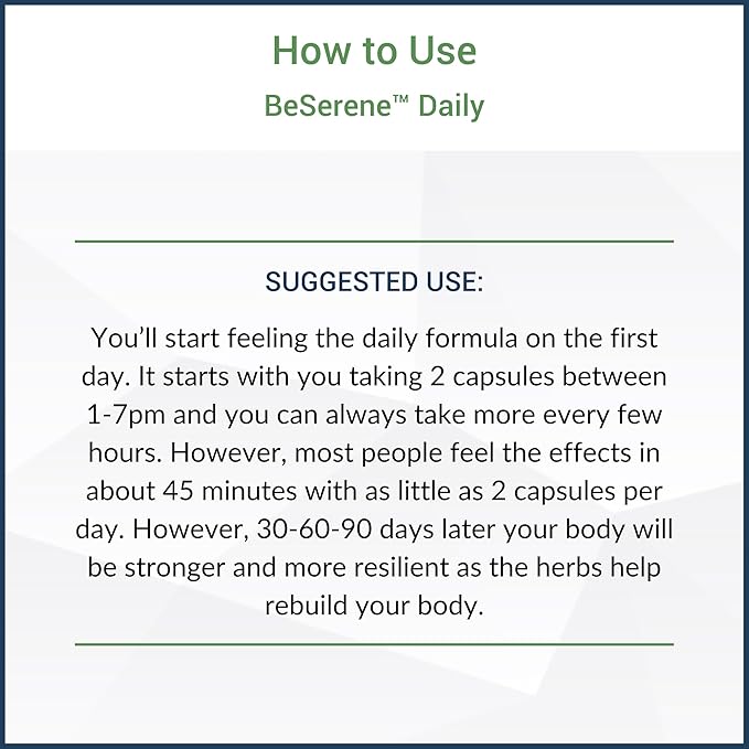 BeSerene Daily | Cortisol & Stress Support | Supports Your Sleep and Adrenals | 30 Servings