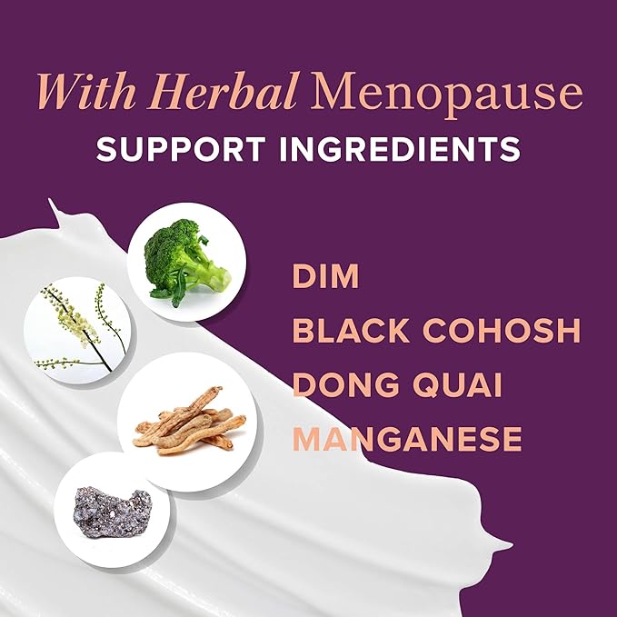 Menopause Support with Prebiotics and Probiotics for Women | Hormone Balance, Hot Flashes & Night Sweats | 50 Billion CFU, DIM & Black Cohosh | Triple Action Menopause Supplements for Women | 30 Ct