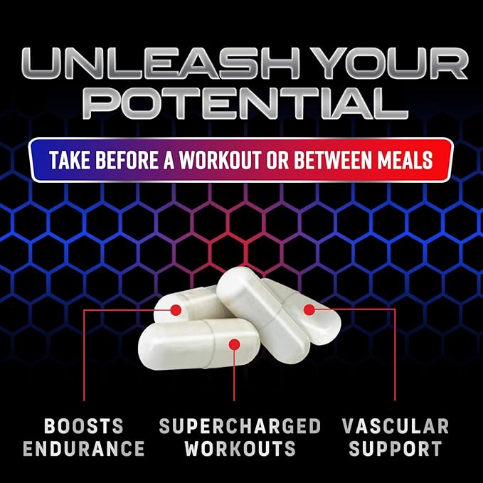 Nitric Oxide Booster Extra Strength 3000mg - L Arginine 3X Strength Nitric Oxide Supplements for Men and Women, Citrulline, Supports Muscle, Heart Health & Energy Supplement, Non-GMO - 180 Capsules