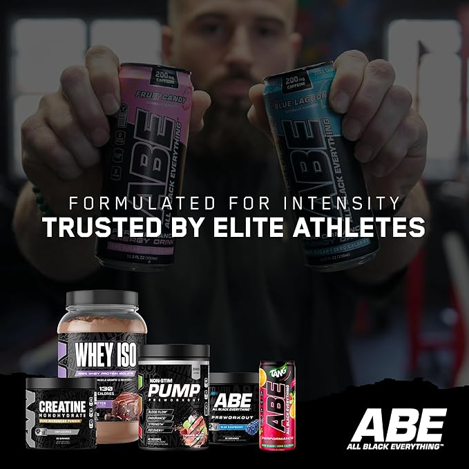 All Black Everything Sugar Free Energy Drink | Blue Lagoon | 0 Calories | 12 Pack | 200mg Natural Caffeine | Pre-Workout Sport Drink for Men and Women