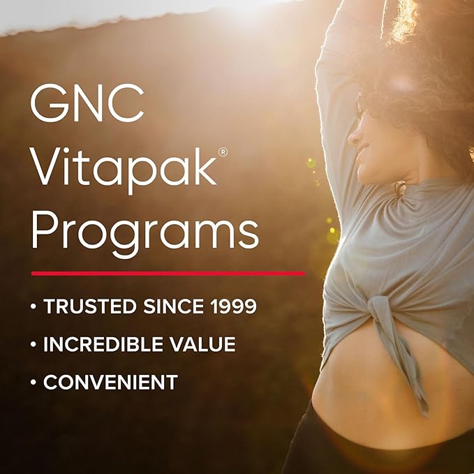 GNC Women’s Energy and Metabolism Vitapak Program, Convenient Complete Nutrition, 4 Products in 1 Packet, Calorie Burn, Mental Sharpness, 200mg Caffeine, with Proven Ingredients, Omega 3s, 30 svgs