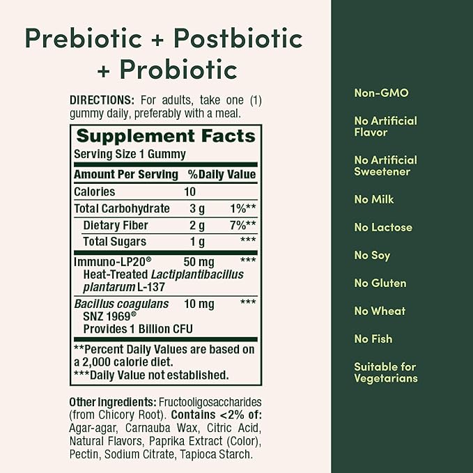 Nature's Bounty Pre + Pro + Postbiotic Gummies for Digestive Health, Immune Support - Probiotic Gummies for Gut Health, Tropical Mango Flavor, 30 Ct