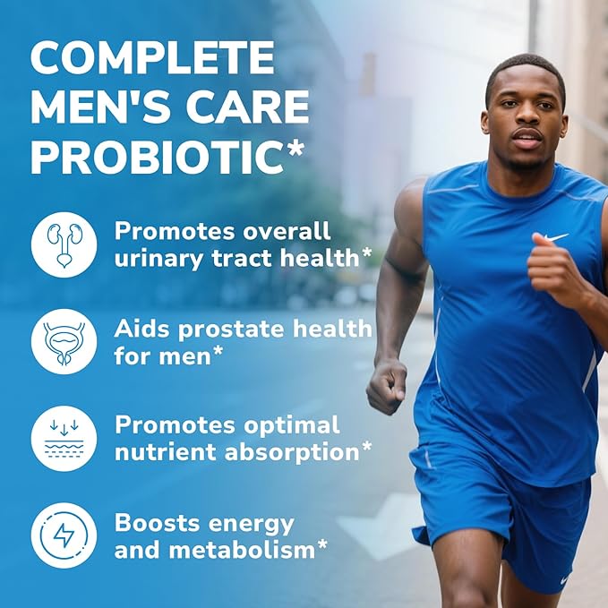 Probiotics for Men, 70 Billion CFU 15 Strains, Selenium, Enzymes, Saw Palmetto, Cranberry for Digestive, Gut, Immune, Prostate & Urinary Tract Health, Shelf Stable, 60 Capsules