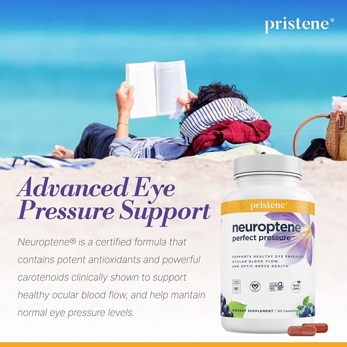 Eye Vitamins with Bilberry Saffron Niacinamide CoQ10 for Optic Nerve Support - Bilberry Supplement for Supporting Healthy Eye Pressures and Retinal Blood Flow - Neuroptene® (60 Capsules)
