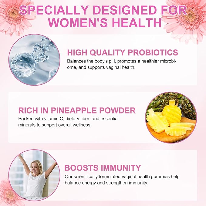 120 Count Vaginal Probiotics Gummies, PH Balance for Women, Premium Feminine Balance Gummies for Women, Improve Immune, Women's Vaginal Health Supplement