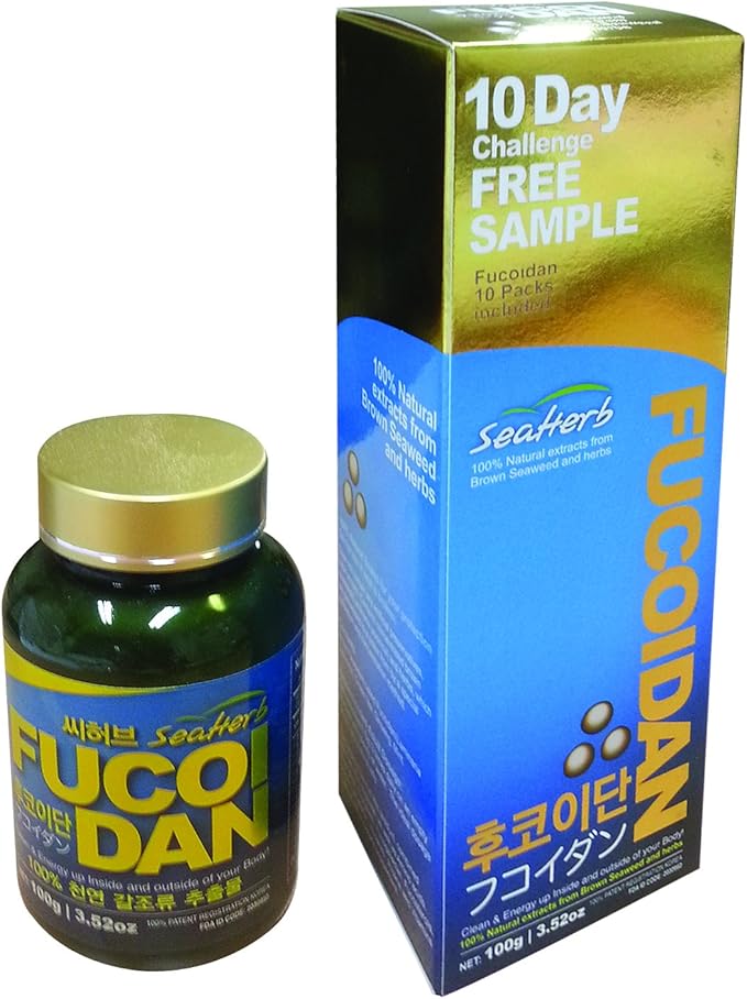 100% Natural Brown Seaweed Extract SeaHerb Fucoidan USFDA Passed (FDA ID CODE 2030950) (10Satchets+100g)
