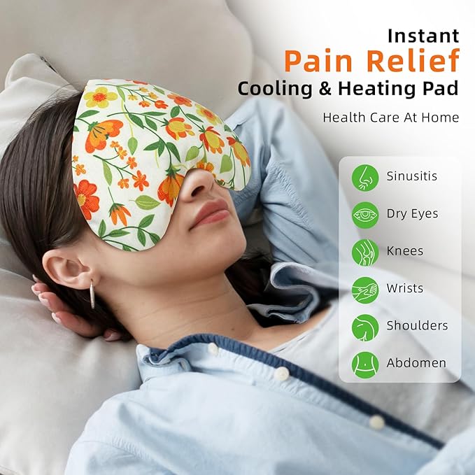 Heart Weighted Eye Mask, Heated Eye Masks for Dry Eyes, Warm Compress for Eyes, Multipurpose for Cramps, Joints, Neck, Moist Heat Compress for Soothing Muscle Pressure and Relaxation
