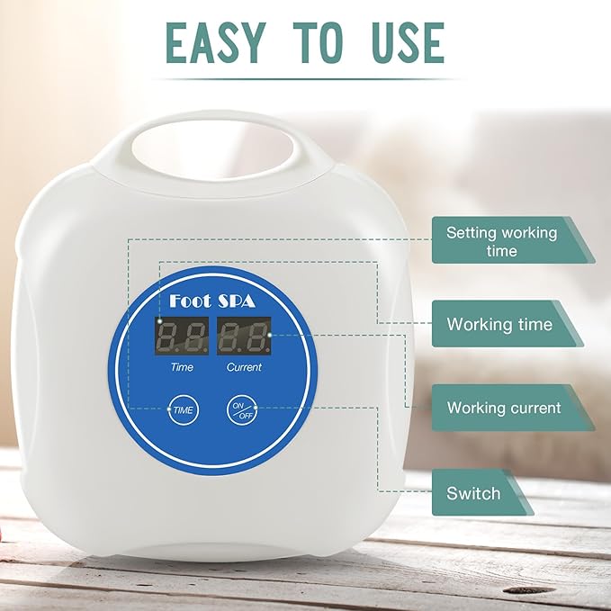 Upgrade Ionic Foot Bath Detox Machine - Ionic Detox Foot Bath, Foot Detox Machine, Touch ON/OFF, LCD & Timer for Home Use Beauty Salon (2 Arrays,100 Liners,1 Blue Bag)