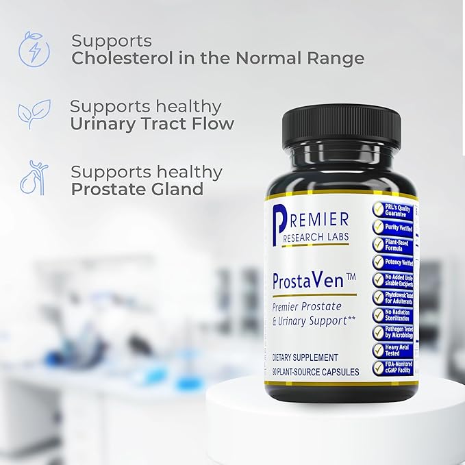 Premier Research Labs ProstaVen - Prostate Supplements for Men, Prostate Health Formula, Natural Supplement with Organic Saw Palmetto - 90 Vegetarian Capsules