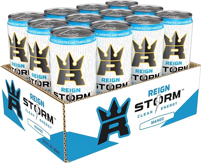 REIGN Storm, Mango, Fitness & Wellness Energy Drink, 12 Fl Oz (Pack of 12)