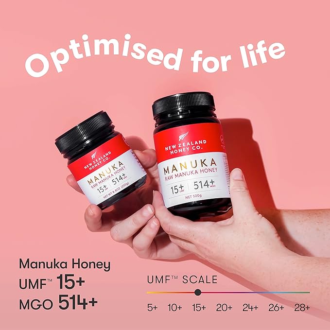 New Zealand Honey Co. Raw Manuka Honey UMF 15+ | MGO 514+, UMF Certified / 17.6oz