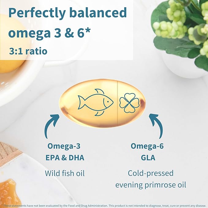 Igennus Pharmepa Complete EPA 668mg & DHA 334mg Omega-3 Fatty Acids 1000mg, IFOS Certified, rTG Form, High Potency Fish Oil Plus Omega-6 & 9 from GLA Evening Primrose Oil, Lemon Flavor, 60 Softgels