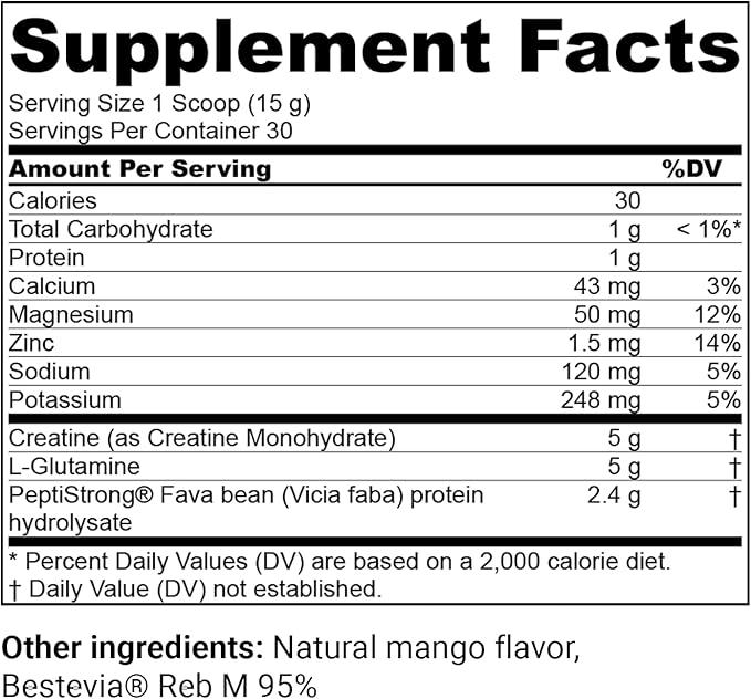 FLT Muscle Supplement for Muscle Strength & Recovery with Clinically Proven Ingredients: Plant-Based Peptides, Creatine, L-Glutamine, Magnesium, Zinc & Electrolytes – 30 Servings | Vegan Formula