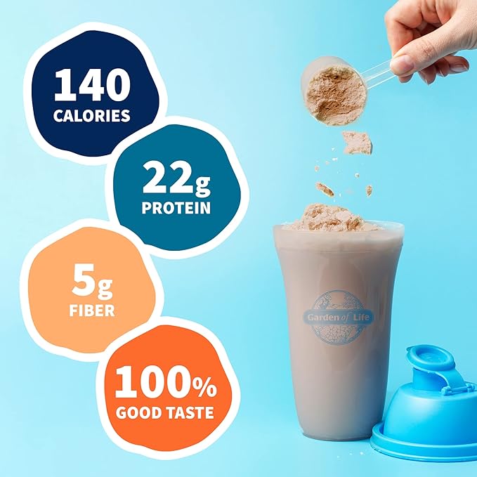 Garden of Life Protein Powder, Vegan Protein Powder, BCAA, Probiotics & Digestive Enzymes, Gluten & Lactose Free, Chocolate,1.5 LB