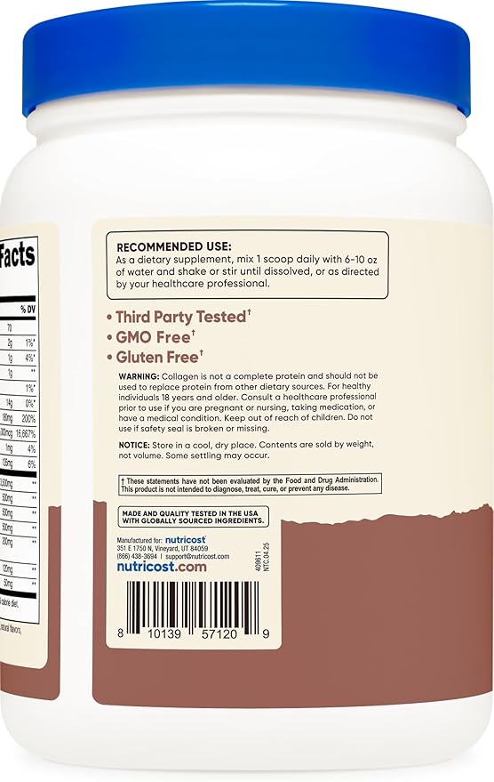 Nutricost Multi Collagen + Beauty & Protein Powder (Milk Chocolate Flavor) 30 Servings - with Biotin and Collagen Peptides, Non-GMO, Gluten-Free