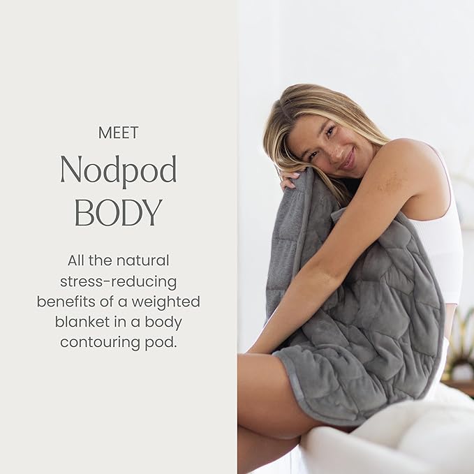 Nodpod Weighted Blanket & Sleep Mask Bundle – Ultra-Soft Body Blanket with Glass Beads + Light-Blocking Eye Mask – Relaxation, Comfort, Travel & Better Sleep - Elephant Gray
