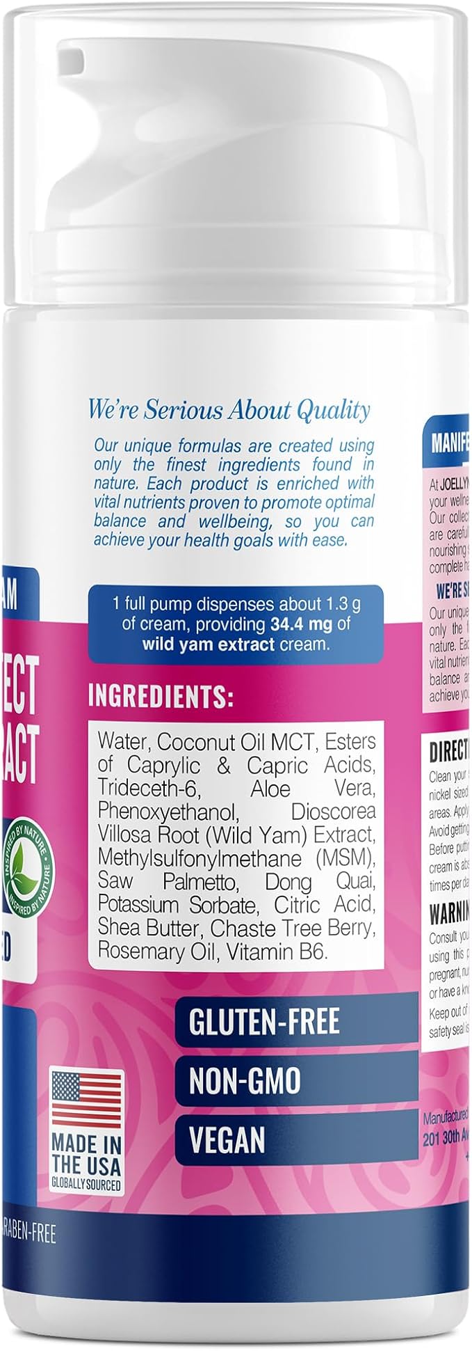 Joellyne Naturals Wild Yam & Dong Quai Cream 3000 mg, 5.1 oz