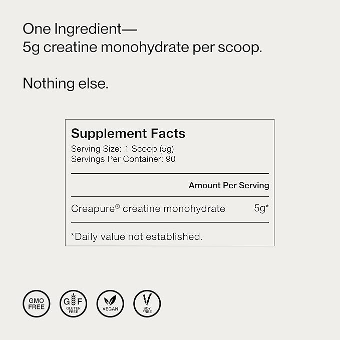 Momentous Creatine Monohydrate Powder - Creapure Creatine Powder - Supports Strength, Lean Muscle, & Recovery for Men & Women - NSF Certified for Sport - 5 g per Serving - 90 Servings