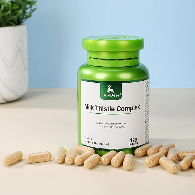 2 Bottles Milk Thistle 500 mg Silymarin Marianum Per Bottle - Total 240 Capsules