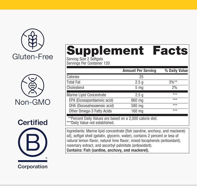 Metagenics OmegaGenics Fish Oil EPA-DHA 720 mg - Omega-3 Fish Oil Supplement - High Potency - for Heart Health, Musculoskeletal Health & Immune System Health* - with DHA & EPA - 240 Softgels