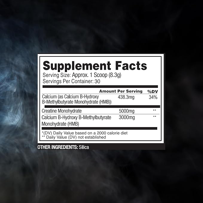 Construct -5g Creatine Monohydrate + 3g Hmb Blend, Muscle Growth, Strength, Recovery, ATP Energy, Athletic Performance, and Protein Synthesis - 30 Servings, unflavored