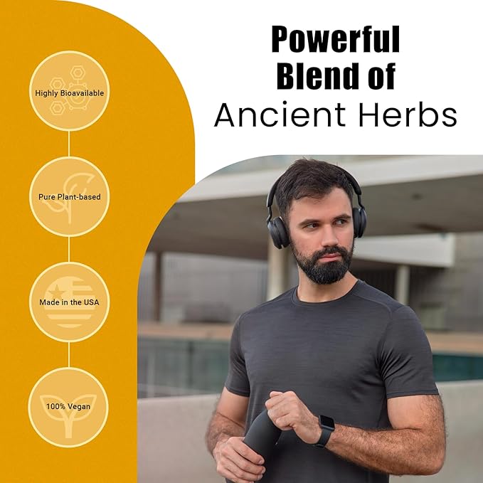 6-in-1 Shilajit Supplement 300mg, Mood and Energy Support Supplement with 60mg Pure Ashwagandha, Rhodiola Rosea Panax Ginseng for Immune Support, Memory and Focus, 85+ Trace Minerals, 60 Capsules