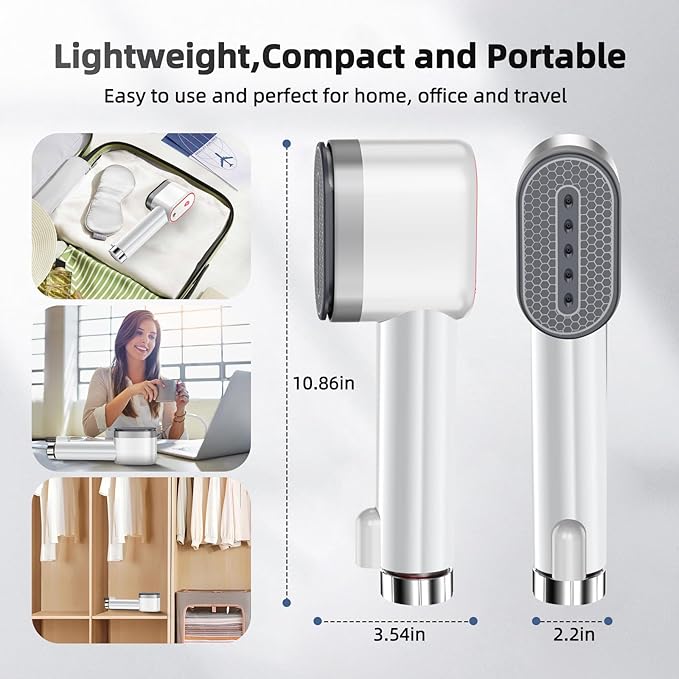 Handheld Steamer for Clothes, Portable Travel Steamer, Horizontal & Vertical Steam, 15s Heat Up, Wrinkles Remover with Storage Bag, 1000W Mini Fabric Garment Steamer for Home, Office and Travel, 120V