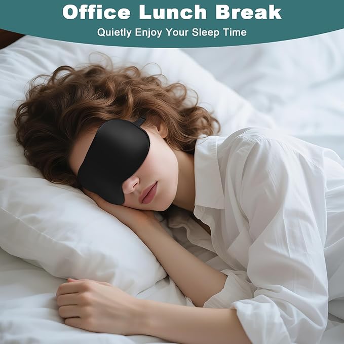 Sleep Mask, Real Natural Pure Silk Eye Masks with Adjustable Strap for Sleeping, Mulberry Silk Eye Sleep Shade Cover, Block Light Reduces Puffy Eyes Traveling Gifts