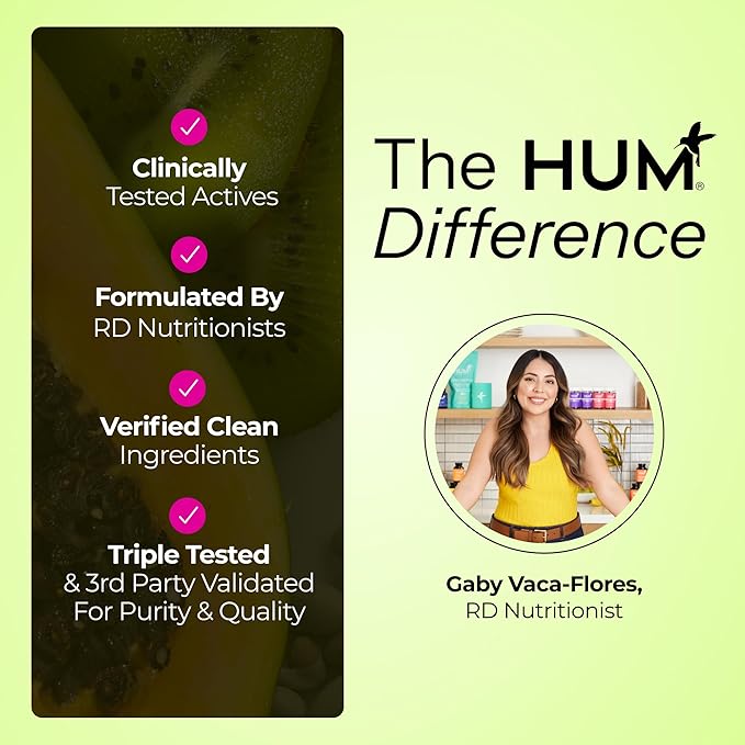 HUM Celery Juice Fiber Gummies for Adults, First Prebiotic Celery Juice Gummy, Gluten Free Fiber Supplement Supports Detoxification, Gut Health, Greens Gummies, Chlorophyll & Prebiotic Fiber, 60 Count