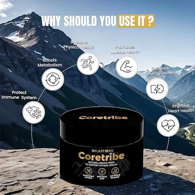 Coretribe® Royal's People Choice Pure Himalayan Organic Shilajit Resin, Complex for Energy, Strength & Immunity, for Men & Women with True Gold Content, 30 Grams