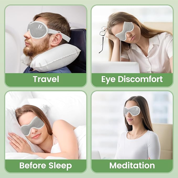 Aroma Season Vibrating Heated Eye Mask for Dry Eyes, 3000mAh Cordless Warm Eye Compress for Stye, Rechargeable Electric Eye Heating Pad for MGD, Included Hygienic Eyelid Sheets