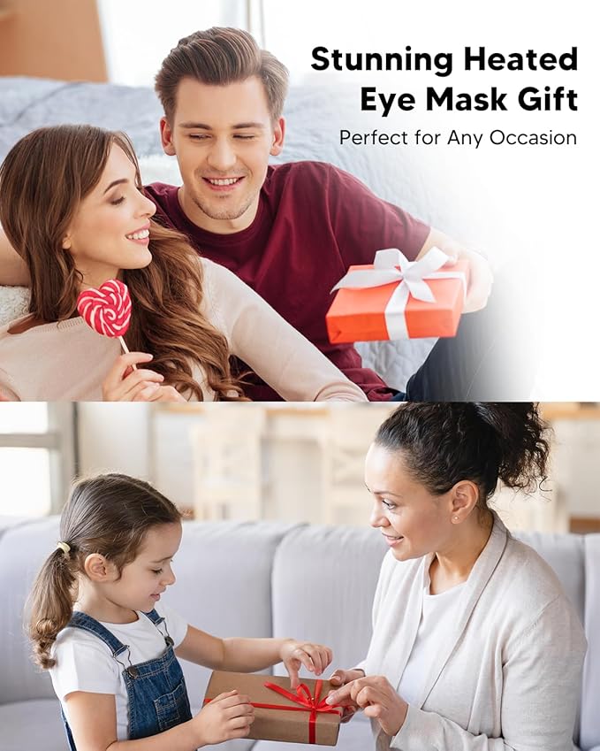 arboleaf Heated Eye Mask for Dry Eyes, Cordless Rechargeable Warm Eye Compress, Temperature Control, Light Blocking, Washable Cover & Travel, 1000mAh Rechargeable Battery