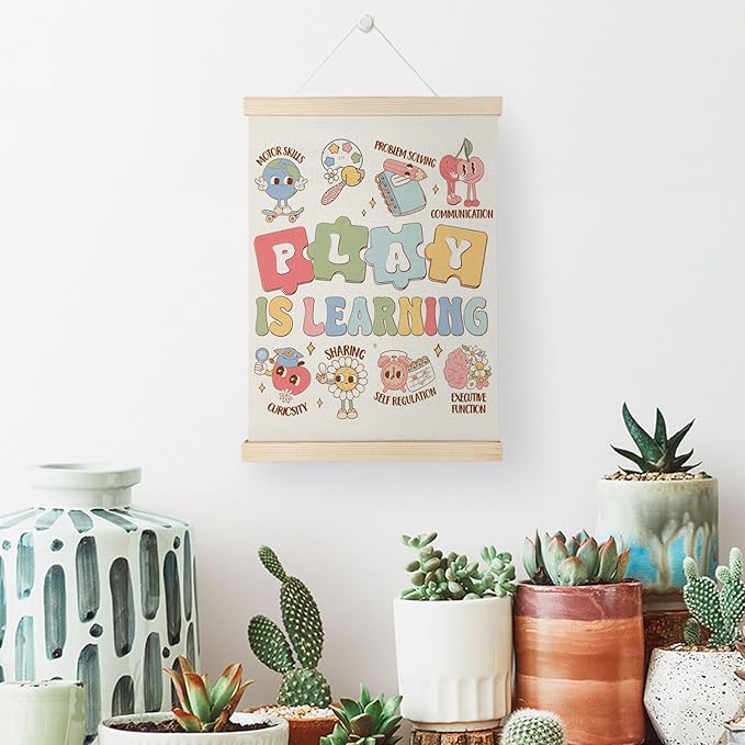 Nrleey Inspirational Teacher Classroom Decor - Teacher Life Poster Hanger Frame, Inspirational Classroom Wall Decor, Teacher Office Decor, 12x16 Inch