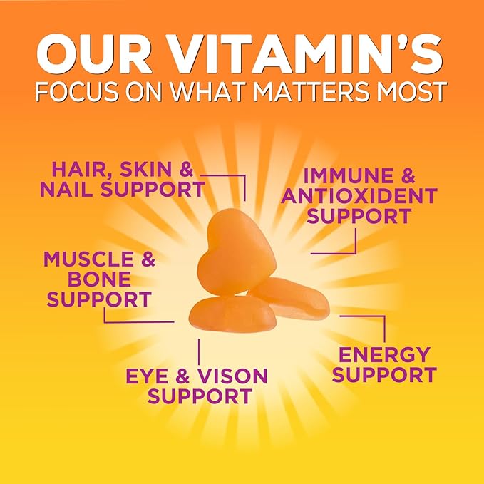 Womens Complete Daily Multivitamin Gummies with Vitamin A, C, D, E, B6, B-12, Biotin & Calcium, Immune Health Support, Womens Multivitamin Gummy, Peach Flavored Daily Vitamins for Women - 120 Gummies