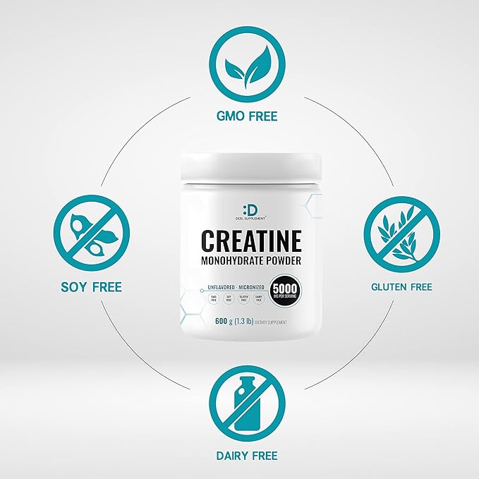 Instant Creatine Monohydrate Powder, 5g Per Serving – 120 Servings | Micronized, Unflavored, Fast Absorbing Formula | Supports Strength, Power & High-Intensity Training | Vegan, Keto, Non-GMO