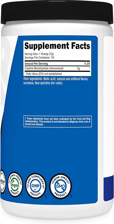 Nutricost Creatine Monohydrate Powder 500G (Blue Raspberry) (Pack of 2)