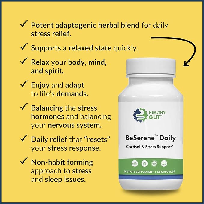 BeSerene Daily | Cortisol & Stress Support | Supports Your Sleep and Adrenals | 30 Servings