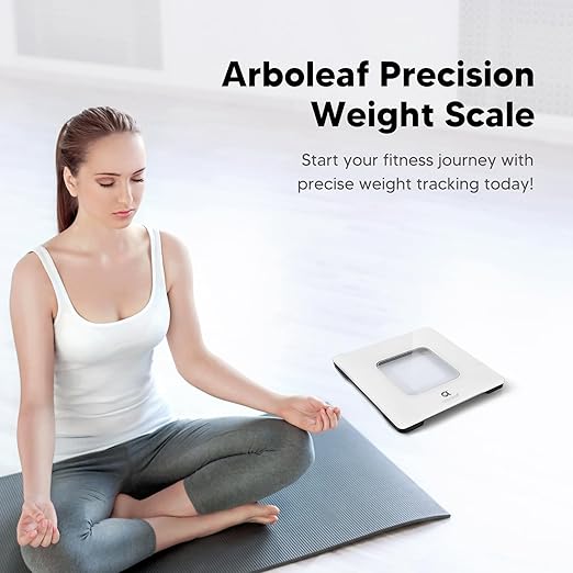 arboleaf Scale for Body Weight, High-Precision Digital Bathroom Scale with LED Display, Sleek & Durable, 400lb Capacity for Home Use