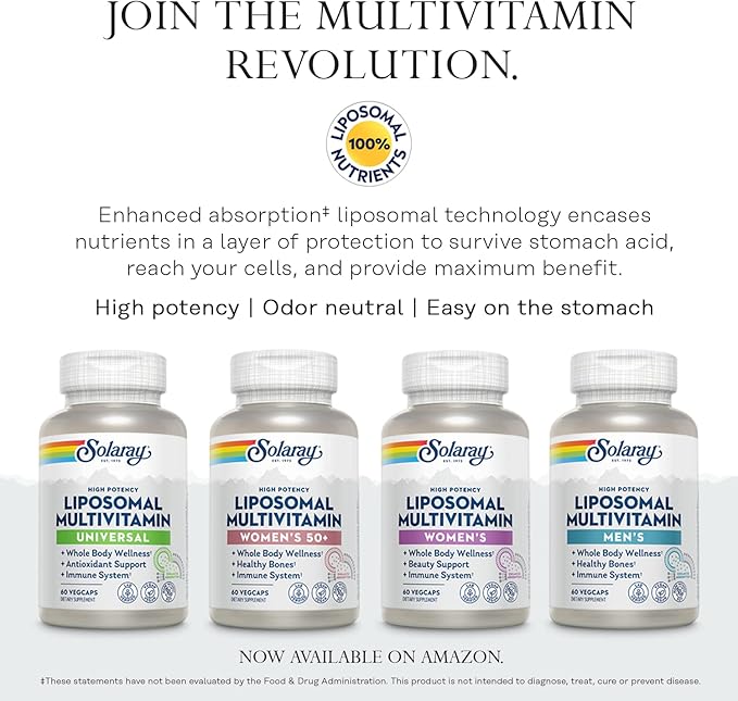 SOLARAY Once Daily High Energy Multivitamin, Iron Free, Immune System and Energy Support, Whole Food and Herb Base Ingredients, Men’s and Women’s Multi Vitamin, 60 Servings, 60 VegCaps