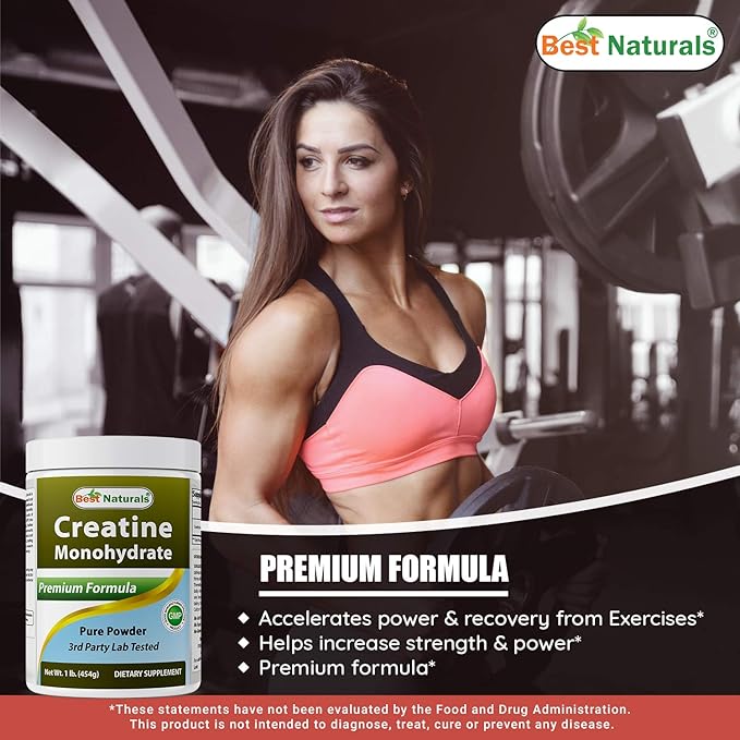 Best Naturals Creatine Monohydrate 1 Lb Pure Powder (1 LB (Pack of 2))