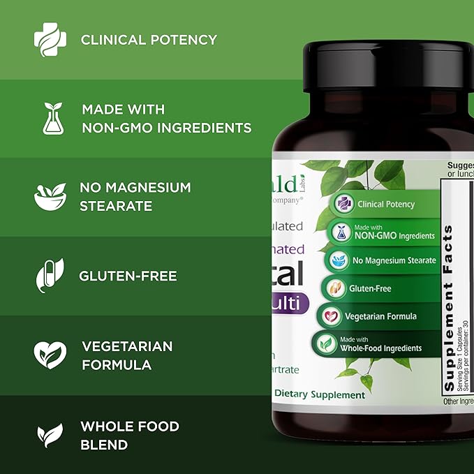 Emerald Labs Prenatal 1-Daily Multi - Prenatal Multivitamin with Methylated Folate, Iron, Whole-Food Blend & More - Soy-Free, Gluten-Free - 30 Vegetable Capsules