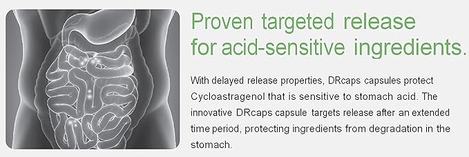 Stomach Acid Protected & Super-Absorption Cycloastragenol 99%, Made in USA, 5mg, 90caps
