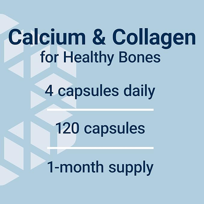Life Extension Bone Strength Collagen Formula, Calcium Collagen chelate, Calcium fructoborate, Vitamin D3, Magnesium Citrate, Silicon, Boron, Gluten-Free, Non-GMO, 120 Capsules